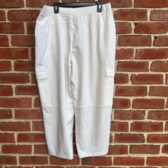 Eileen Fisher $218 Cargo Ankle Lantern Pant in Ivory Flex Ponte Stretch Pant XL - Picture 9 of 9